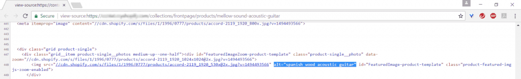 finding your alt text in the page source code